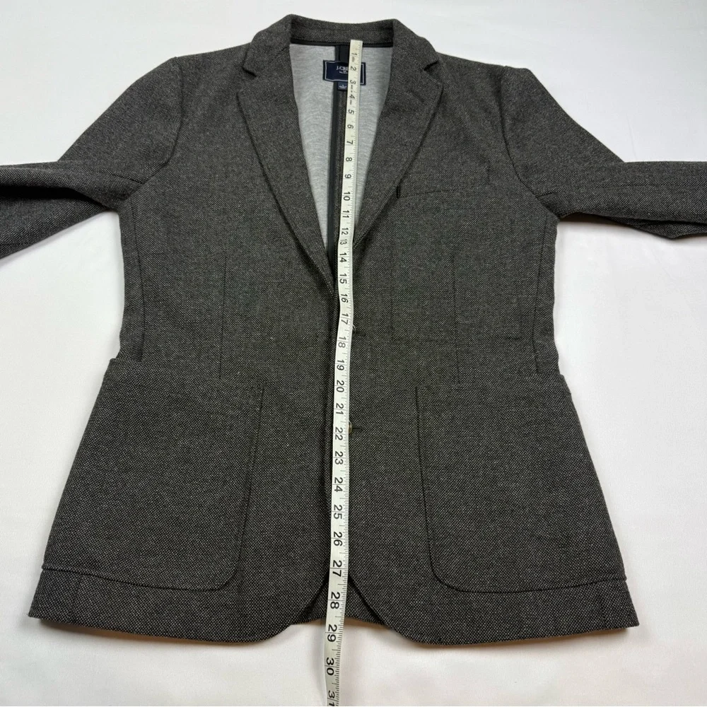 J. Crew Mens Wool Blend Tweed Sport Coat Sz Small 2 Button Grey Stretch Comfort